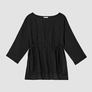 Eileen Fisher NWT Organic Handkerchief Linen Bateau Neck Top s. Large